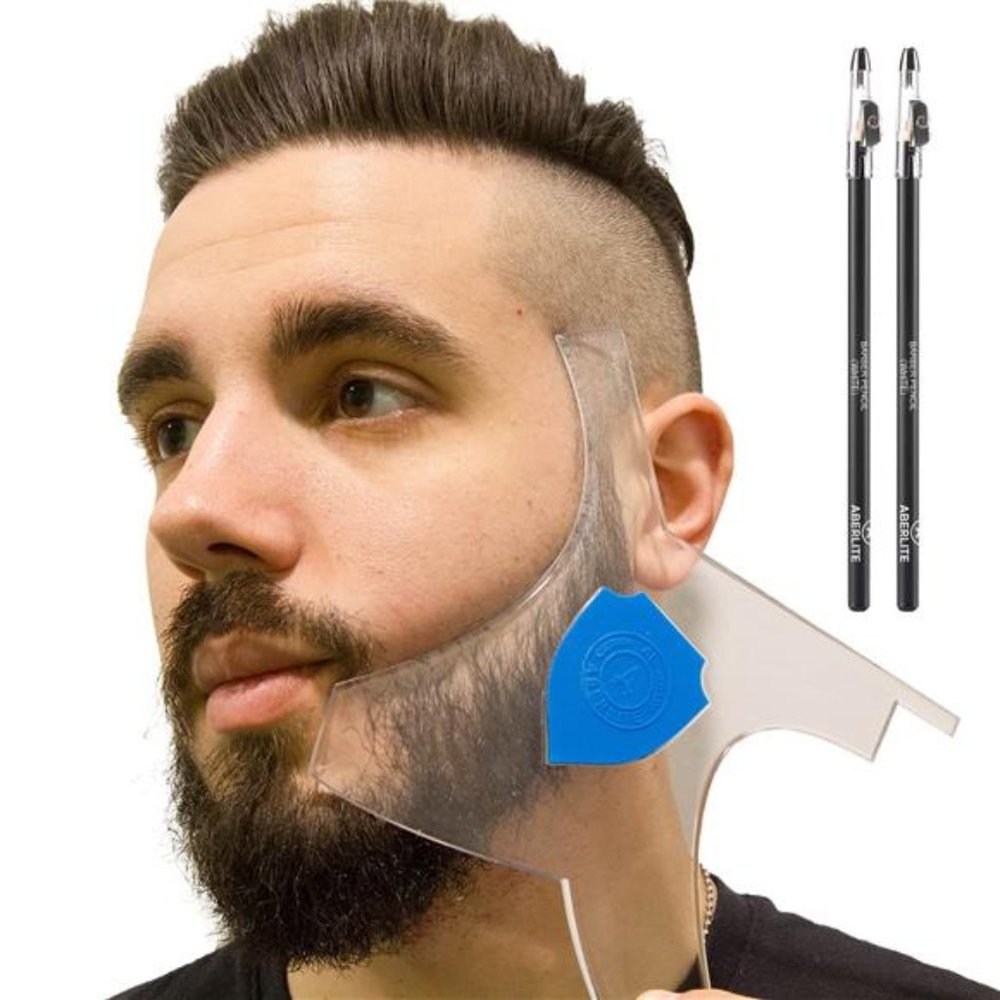Beard‎ Shaper Kit w/Barber Pencils - Premium Shaping Tool - 100% Clear